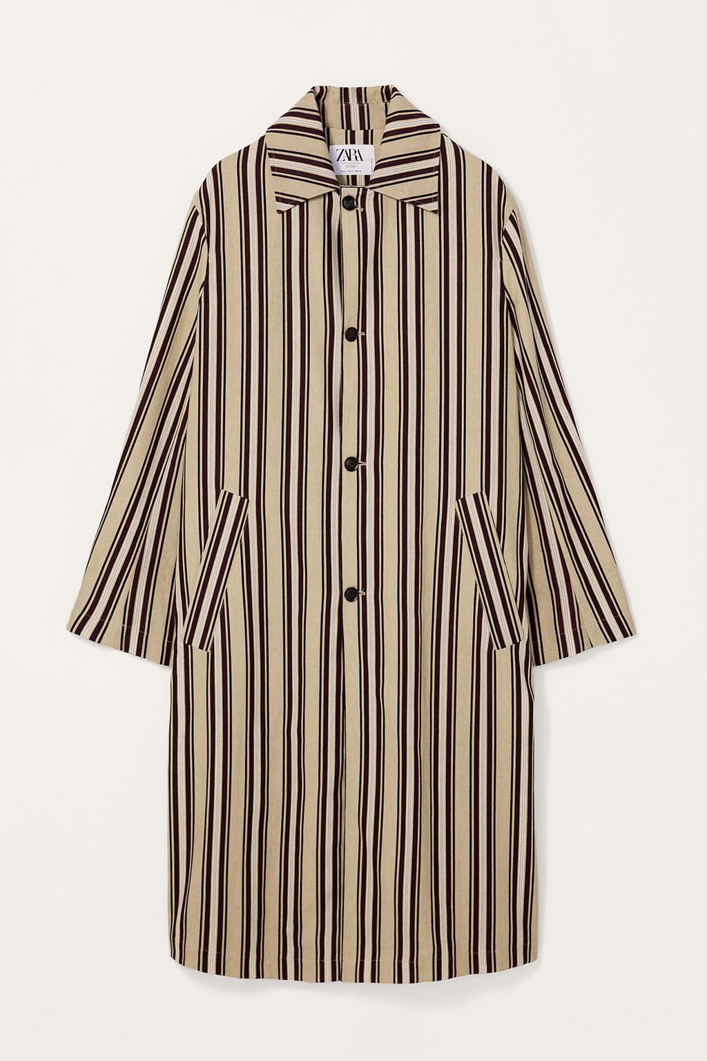 Cotton and Linen Striped Windbreaker