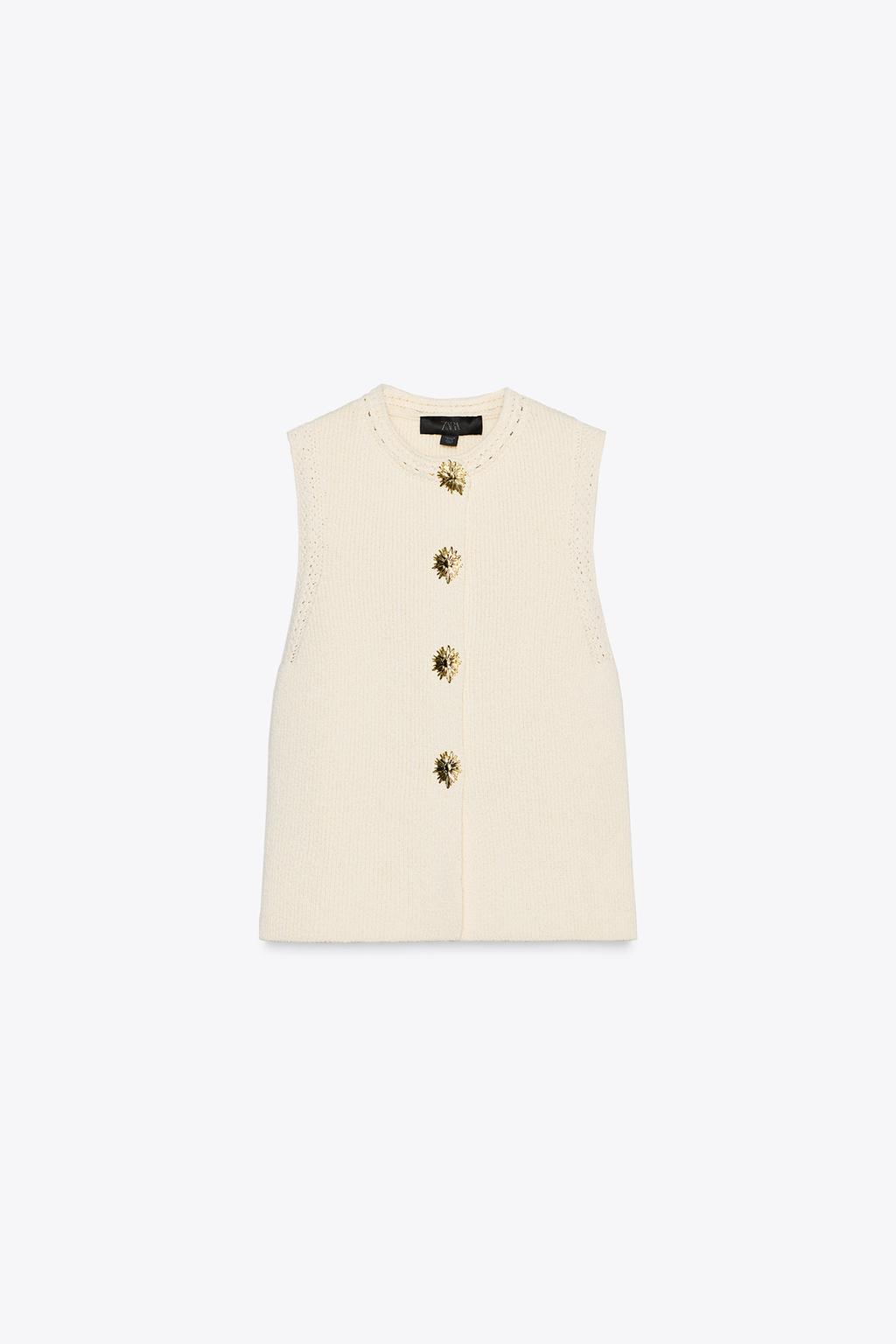 Knitted Top With Gold Buttons