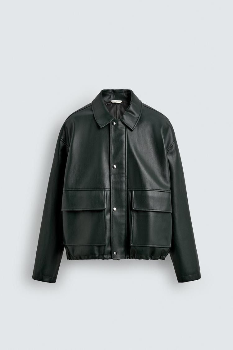Leather-effect Loose-fit Jacket