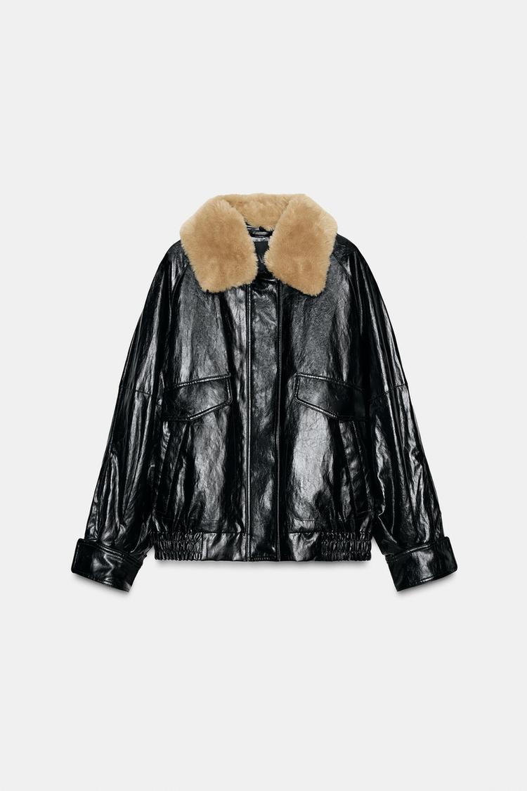 Faux Fur Effect Collar Jacket
