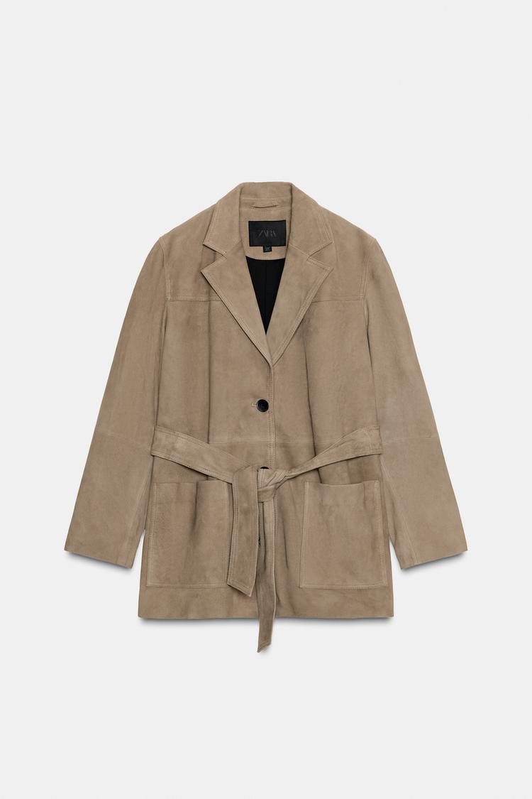 Pure Leather Belted Jacket