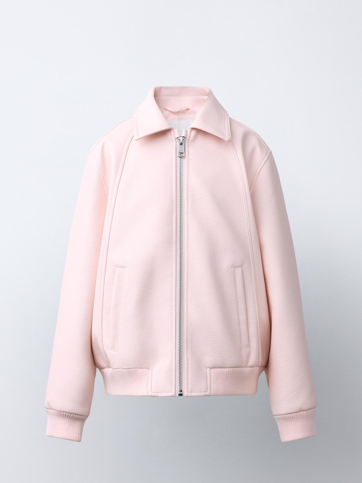 Faux Leather Bomber Jacket