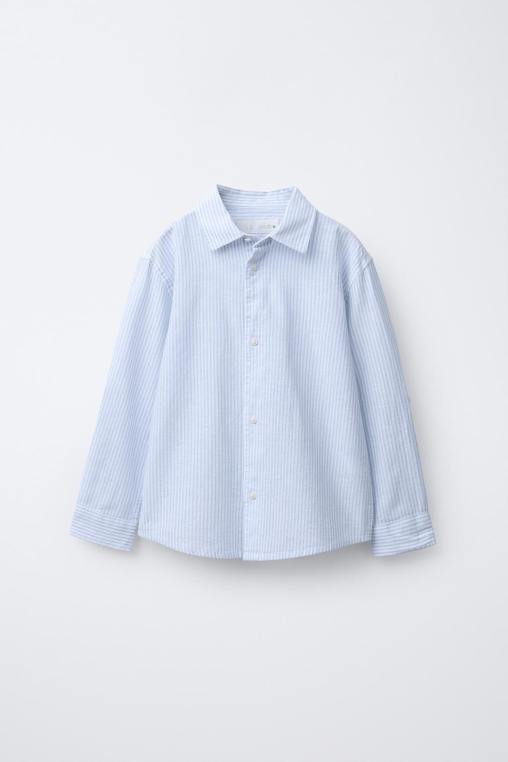 Cotton And Linen Striped Shirt