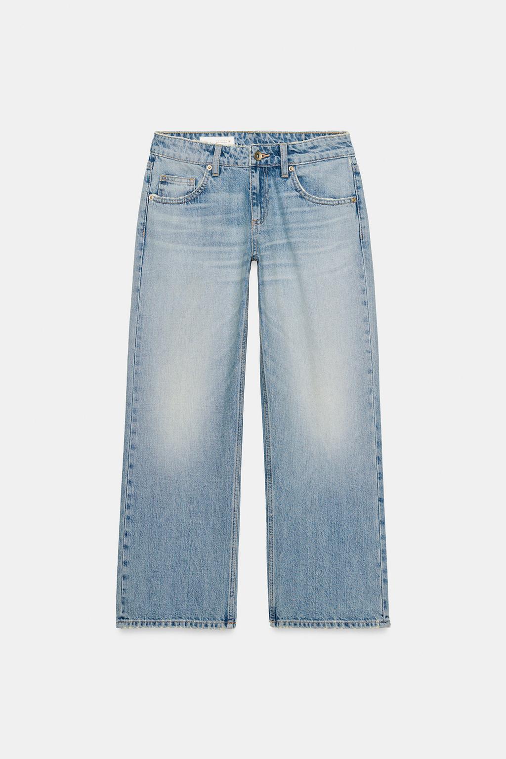 Low-Rise Wide-Leg Cropped Jeans