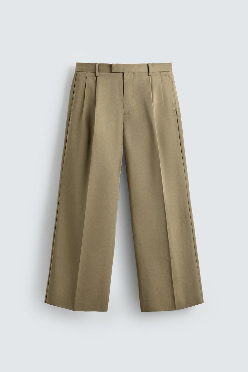 Pleated Wide-Leg Pants
